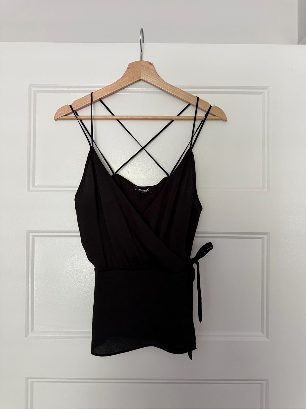 Express Black Wrap Cami with Crisscross Straps